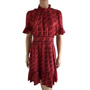 Scotch & Soda Maison Scotch Red Floral Les Tropiques Dress Size L
